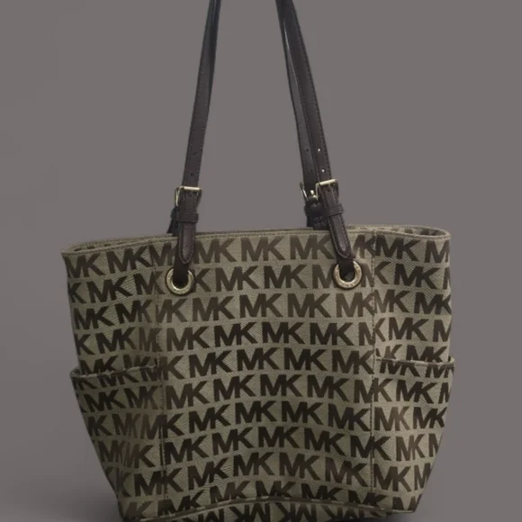 Michael Kors Brown Signature Jet Set Tote Shoulder Bag - Picture 2 of 6